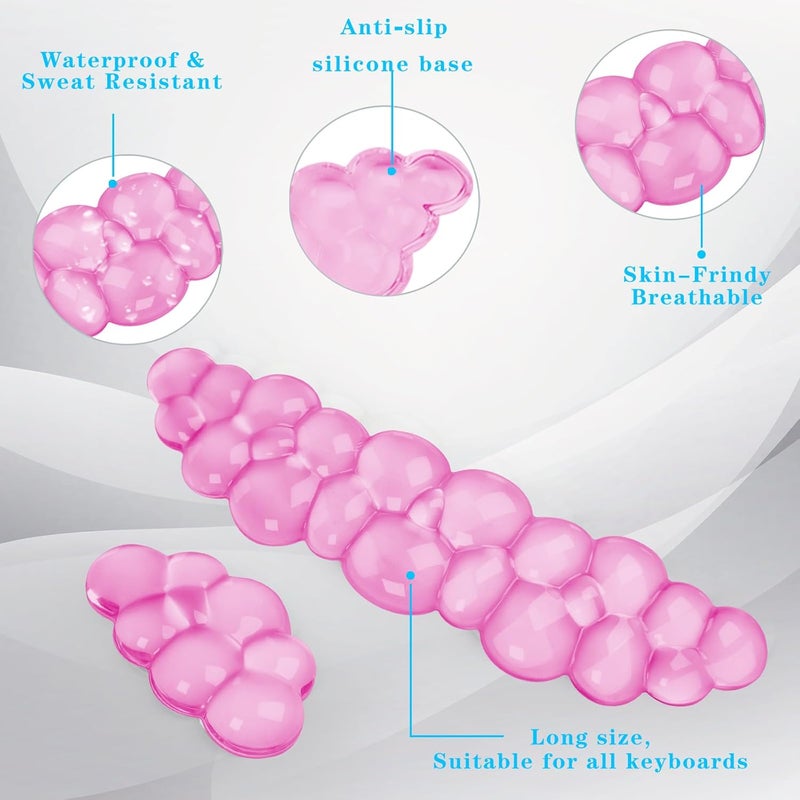 KEPUTAIER Gel Cloud Keyboard and Mouse Wrist Rest, Cute Wrist Support and Arm Support Keyboard Rest for Keyboard and Mouse Typing Pain Relief，Suitable for Office/Computer/Laptop/Gaming (Pink) - Image 3
